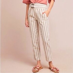 Anthropologie Oasis Striped Linen Blend Pant Size 8